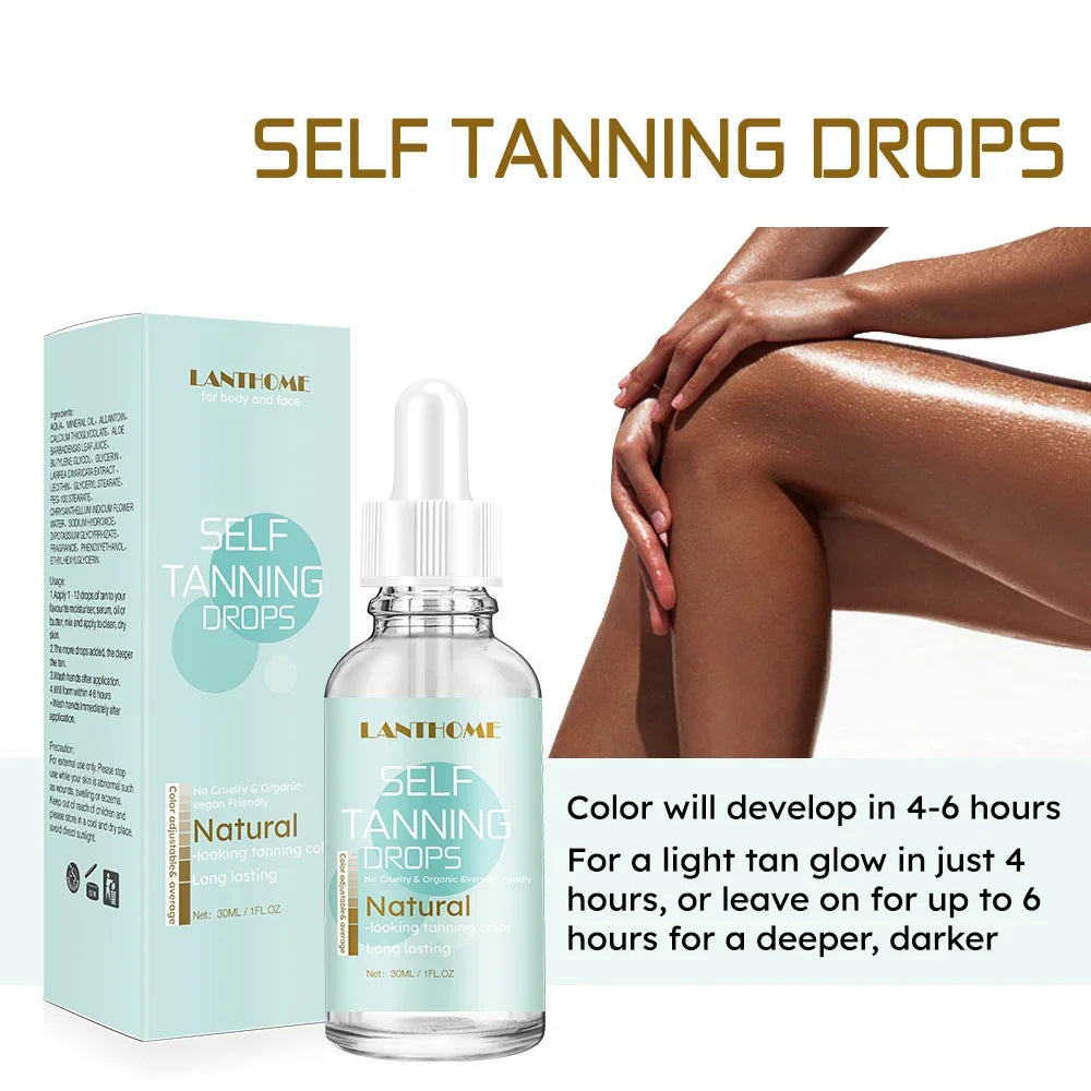 Self -Tanning Drops Body Self Tanner Sunless Tanning Lotion for Natural-Looking Tanner for Body Skin Care