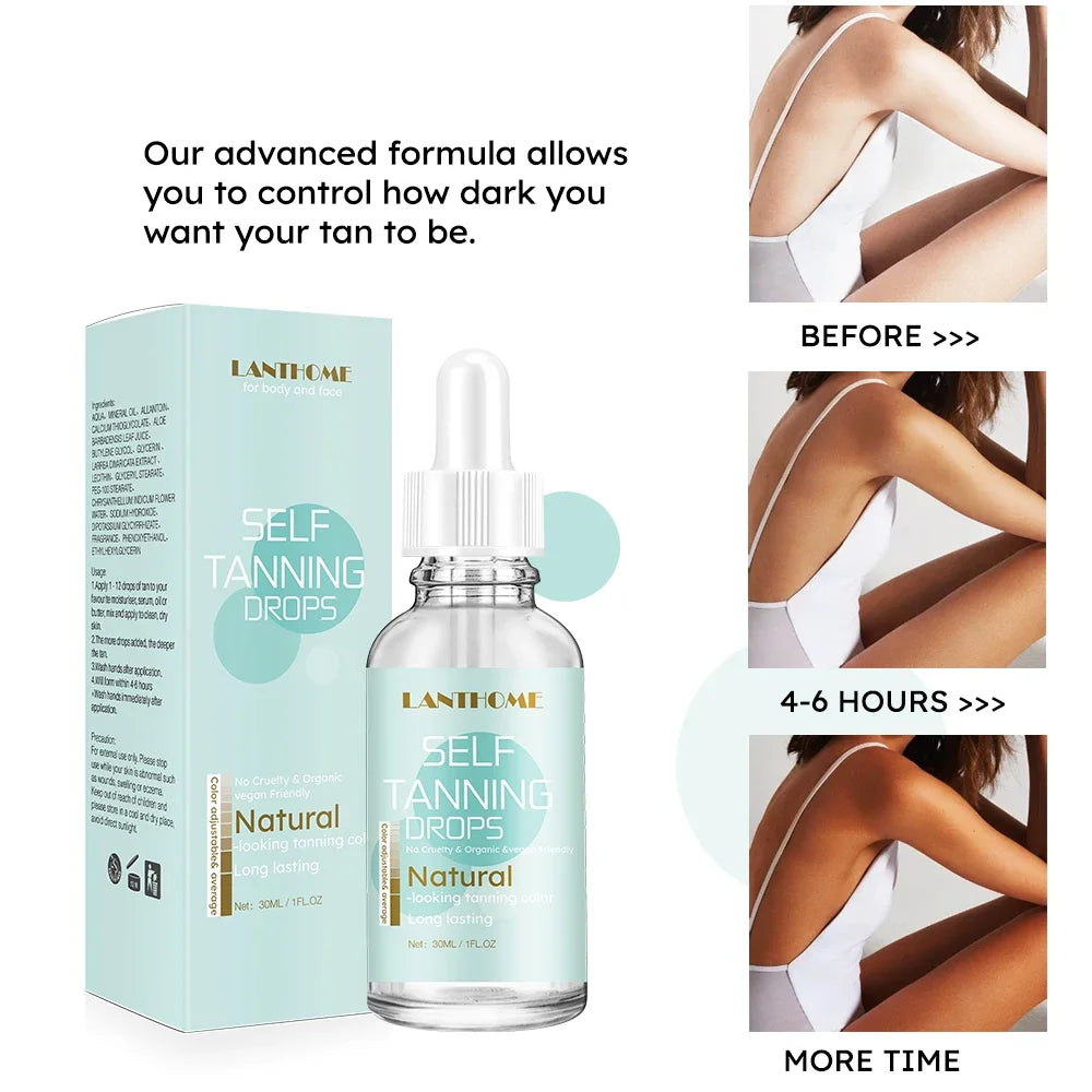 Self -Tanning Drops Body Self Tanner Sunless Tanning Lotion for Natural-Looking Tanner for Body Skin Care